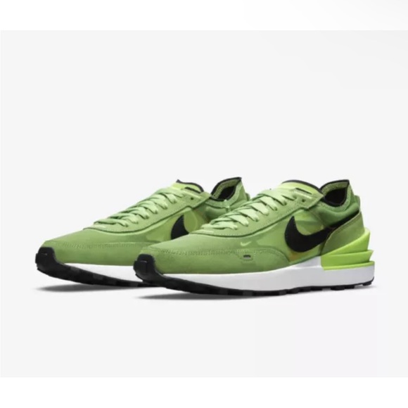 Nike Waffle One Electric Green Kids Sneakers- 5.5, 6, 6.5, 7 - Picture 2 of 13
